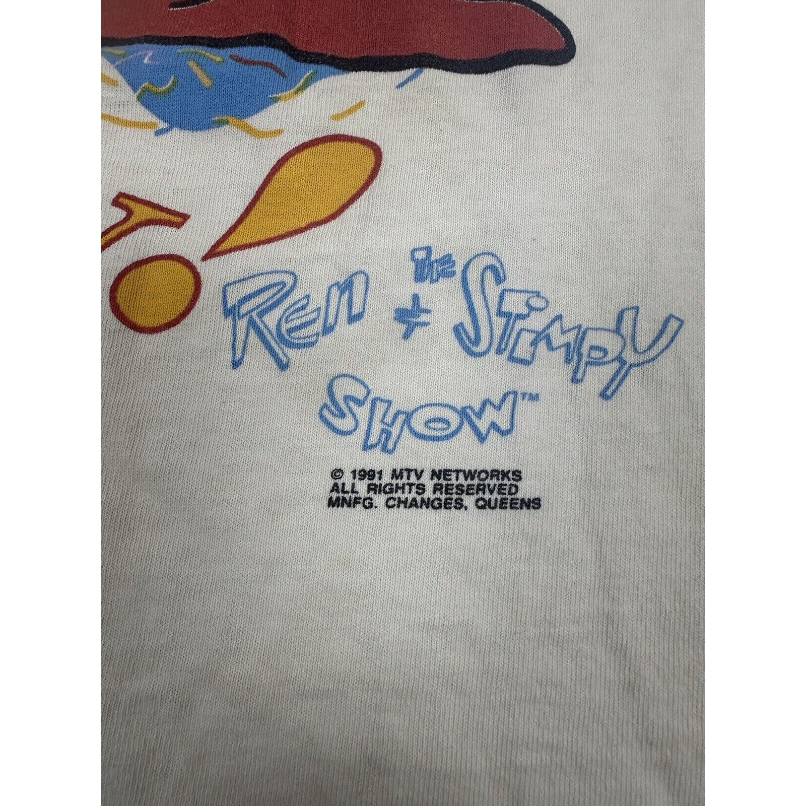 Changes × Vintage Vintage 1991 The Ren and Stimpy Show Promo Shirt Size US L / EU 52-54 / 3 - 3 Thumbnail