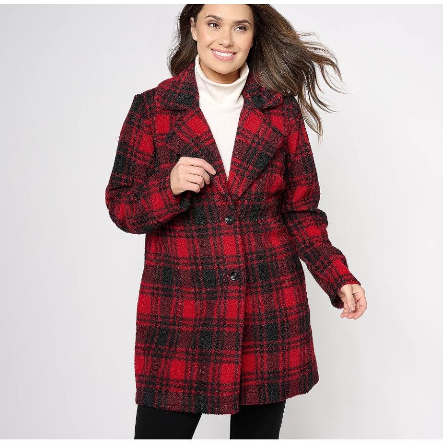 Other Joan Rivers Regular Plaid Sherpa Teddy Coat Size Large Size L / US 10 / IT 46 - 12 Thumbnail