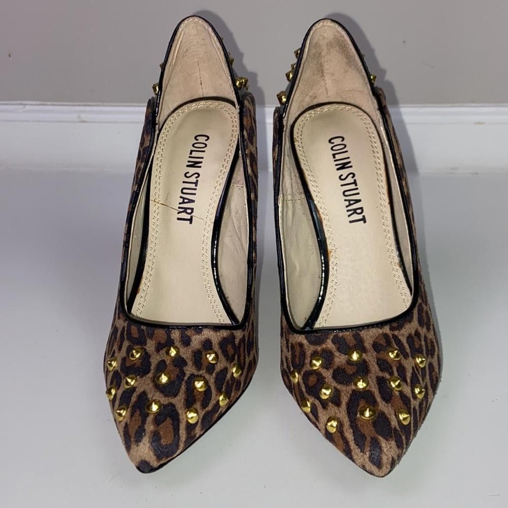 Designer ]Colin Stuart l Leopard Print Pumps W/ Gold Studs 6 Size US 6 / IT 36 - 3 Thumbnail