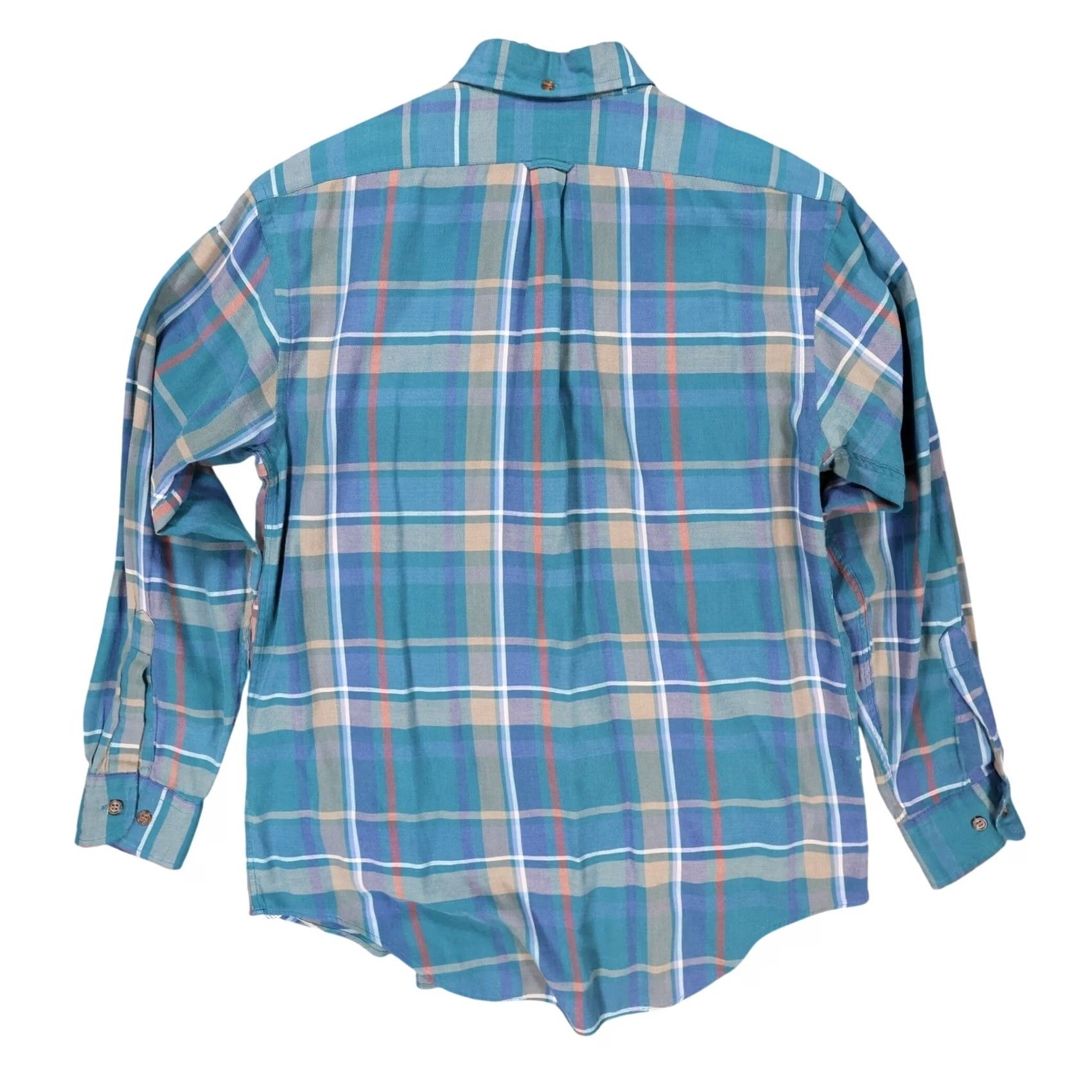 Arrow Dover by Arrow Shirt Mens Medium Teal Plaid Chevella Button Down Excellent Long Sleeve Size US M / EU 48-50 / 2 - 2 Thumbnail