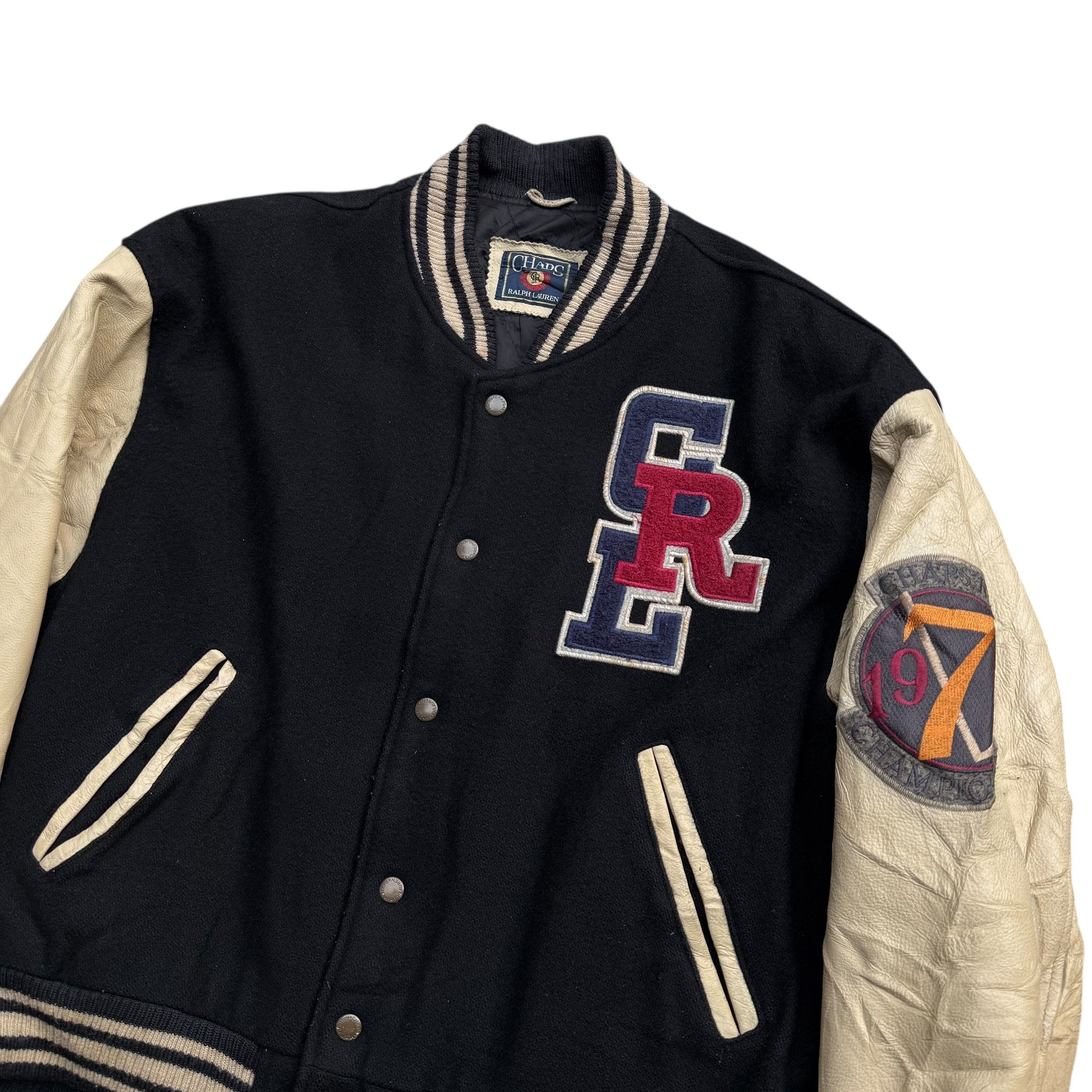 Chaps Chaps Vintage 1978 Ralph Lauren Wool Leather Varsity Jacket Size US L / EU 52-54 / 3 - 2 Thumbnail