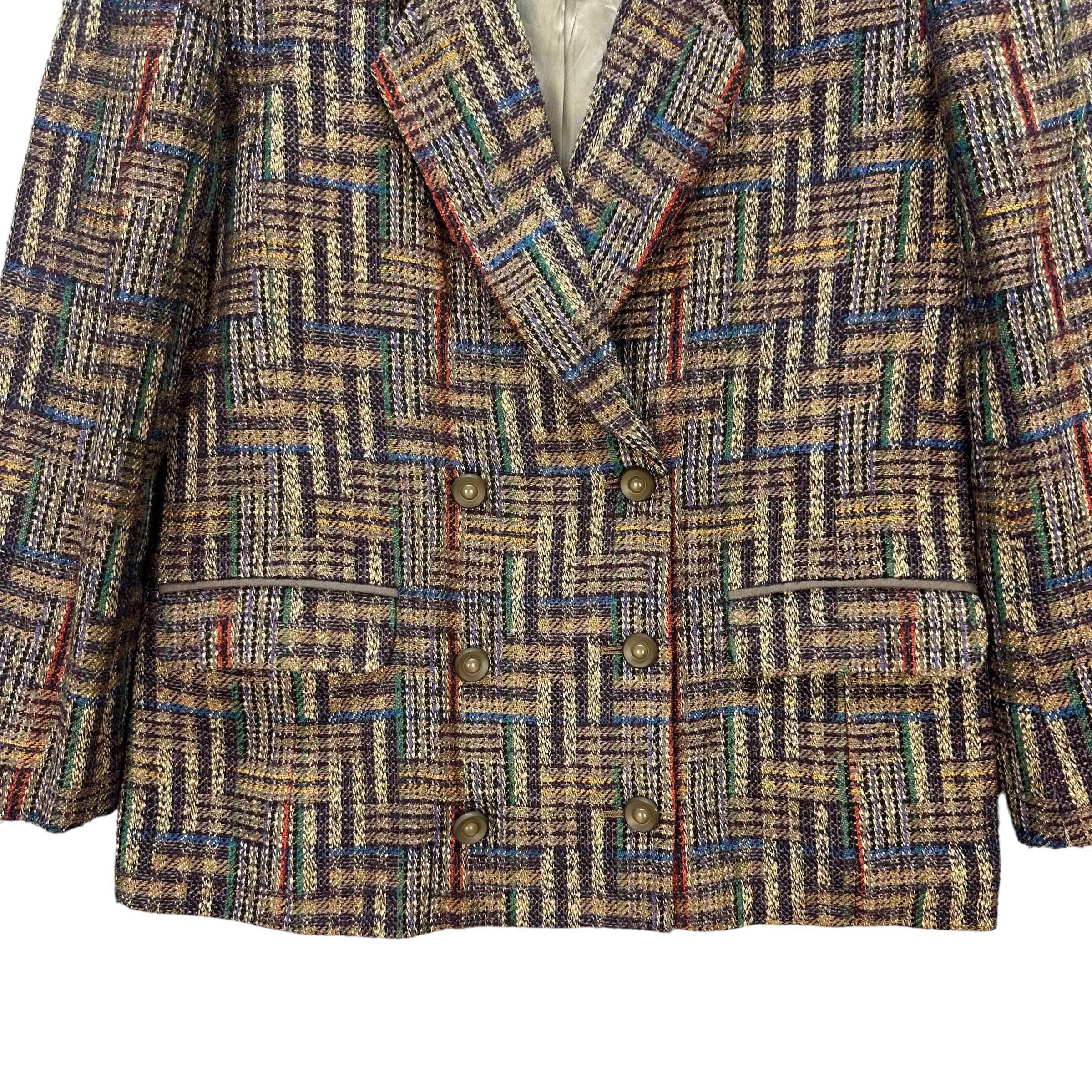 Hardy Amies HARDY AMIES COLORFUL DOUBLE BREASTED COAT JACKET #8382-006 Size M / US 6-8 / IT 42-44 - 3 Thumbnail