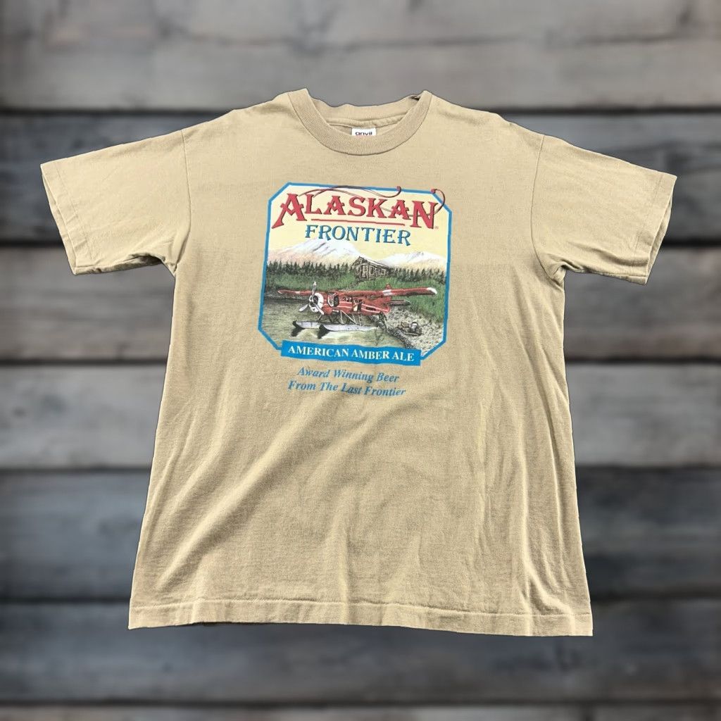 Anvil VINTAGE Anvil Carhartt Shirt Mens L Brown 90s USA Classic Short Sleeve Knit Cotton Polyester Dri-FIT Size US L / EU 52-54 / 3 - 1 Thumbnail