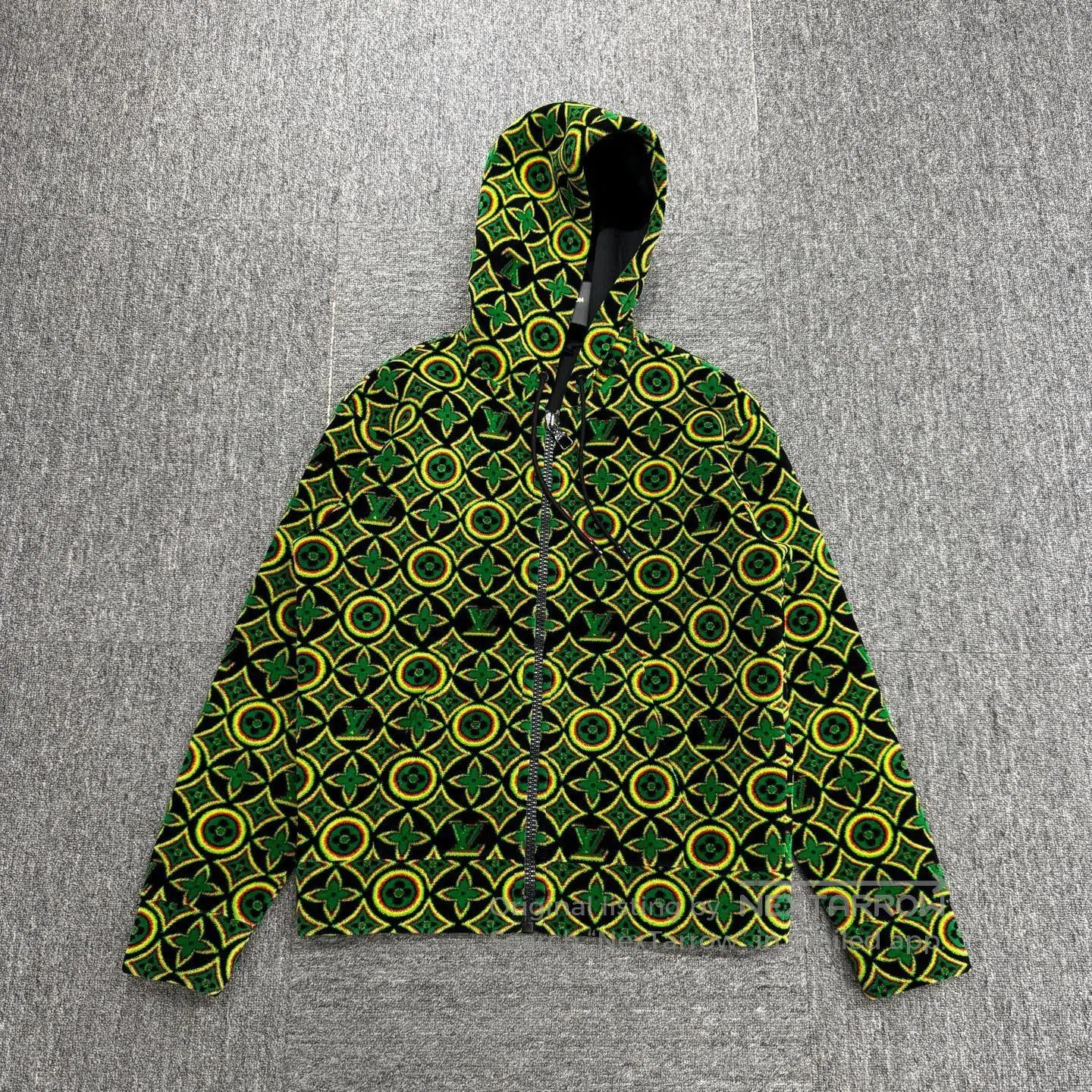 Louis Vuitton Green Patterned Zip-Up Hoodie. Size US S / EU 44-46 / 1 - 1 Thumbnail
