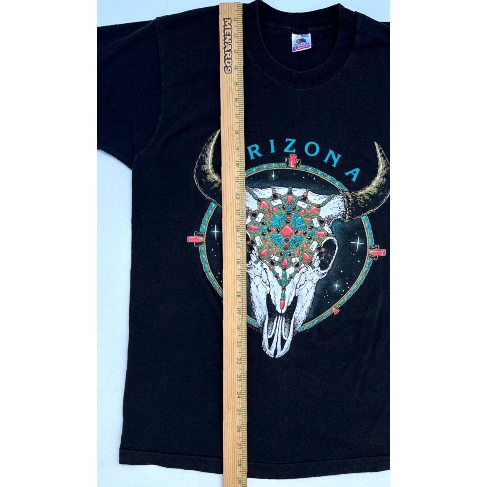 Fruit Of The Loom VINTAGE Men's 90s Arizona T-Shirt Fruit of the Loom USA Black Cotton Short Sleeve Crew Neck Size L Mens Size US L / EU 52-54 / 3 - 6 Thumbnail