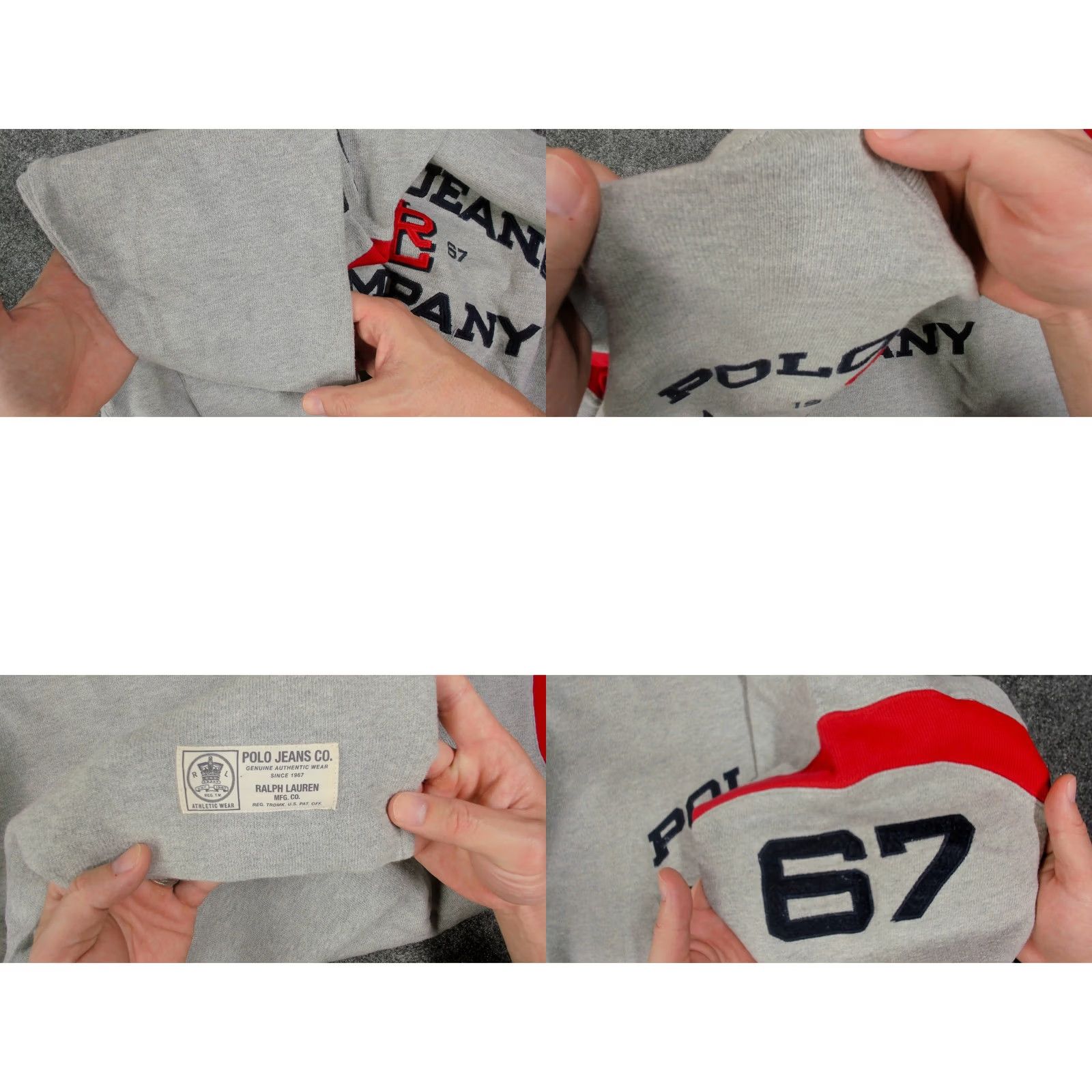Ralph Lauren VINTAGE Polo Jeans Co. by Ralph Lauren 67 Thermal Sweater Mens XL Gray Y2K 90s Patch Logo Elbow Patch Crew Neck Long Sleeve Knit Size US XL / EU 56 / 4 - 8 Thumbnail