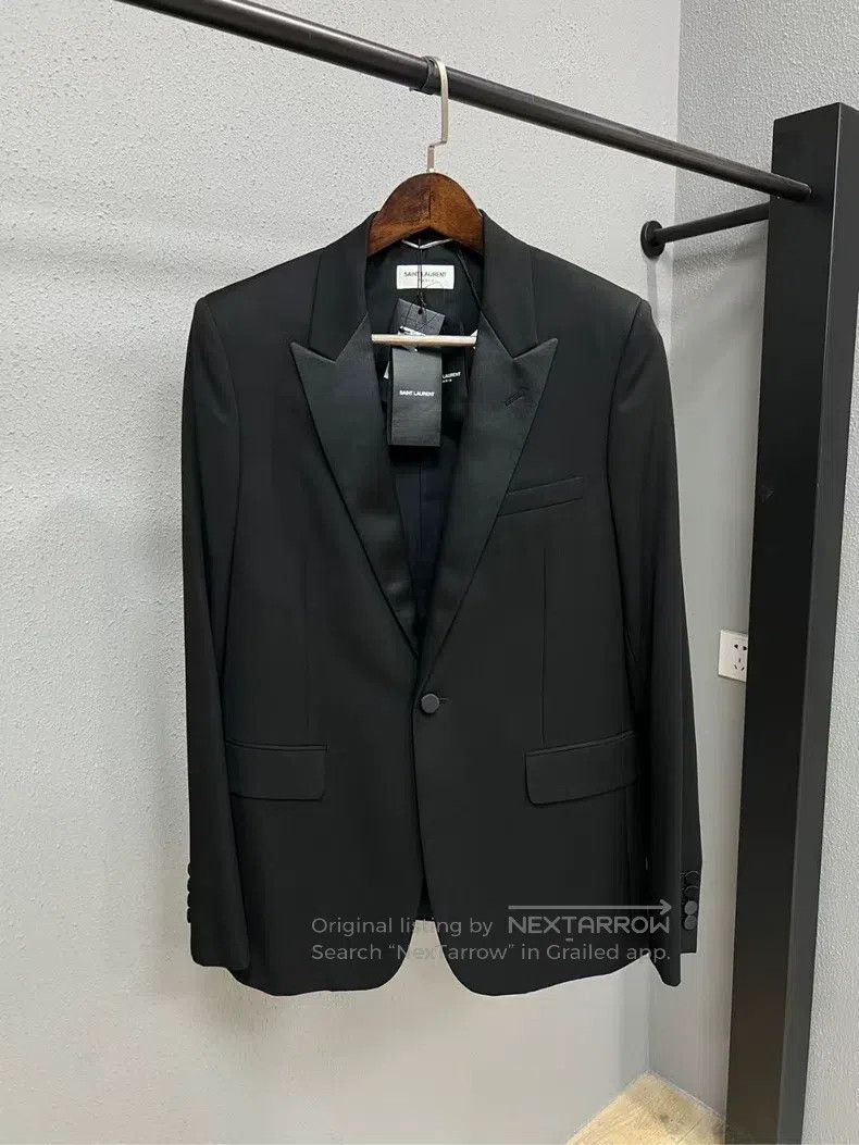 Saint Laurent Paris Saint Laurent Paris Satin Shawl Collar Suit Jacket Size US M / EU 48-50 / 2 - 1 Thumbnail