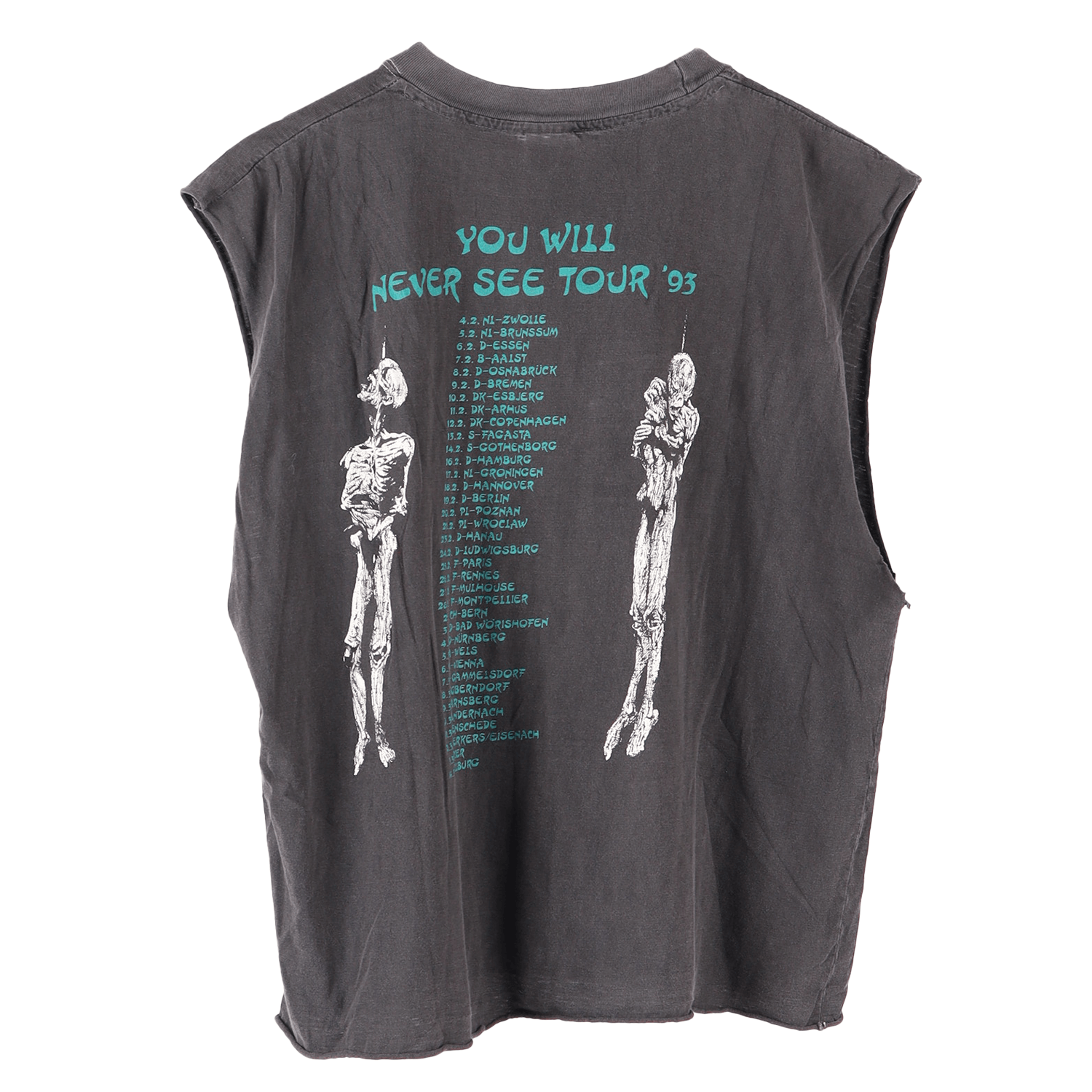 Vintage GRAVE YOU WILL NEVER SEE TOUR 1993 CUT OFF Size US M / EU 48-50 / 2 - 2 Thumbnail