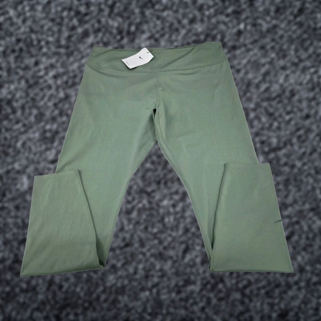 Nike Nike One Luxe Womens Tight Fit Mid Rise Training Leggings Lt Green 2XL Size 40" / US 18 - 1 Thumbnail