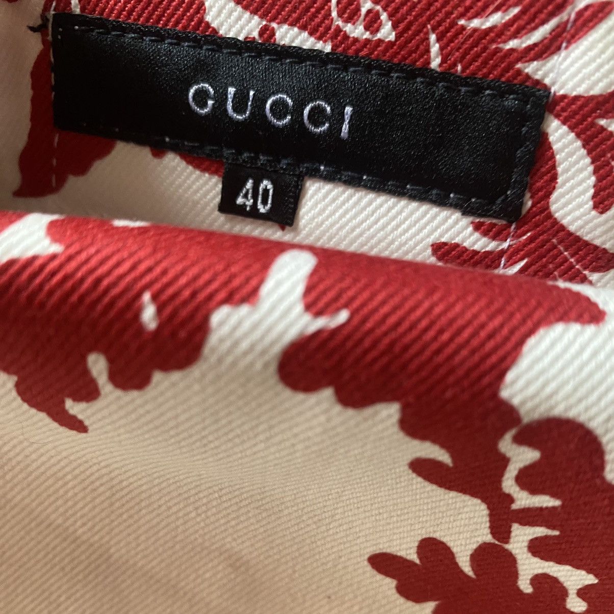 Gucci SS 2000 Floral Print Flare Denim Jeans Size 28" / US 6 / IT 42 - 7 Thumbnail
