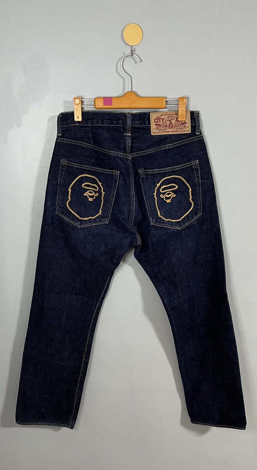 Bape Bape selvedge denim jeans ape head embroided Size US 31 - 2 Thumbnail