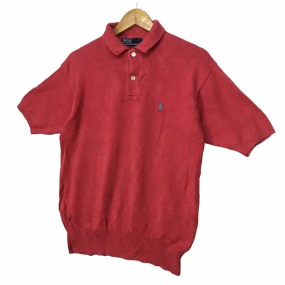 Polo Ralph Lauren Vtg 90' POLO RALPH LAUREN Small Pony Red Knitwear Sweater Size US L / EU 52-54 / 3 - 2 Thumbnail