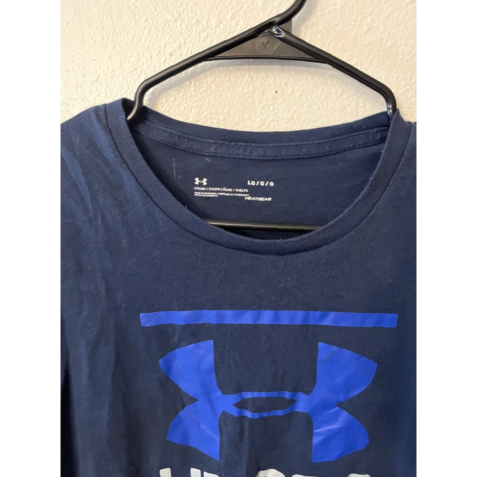 Under Armour Under Armour T-Shirt Men's Large Short Sleeve Graphic Navy Crew Neck HeatGear Sports Size US L / EU 52-54 / 3 - 3 Thumbnail