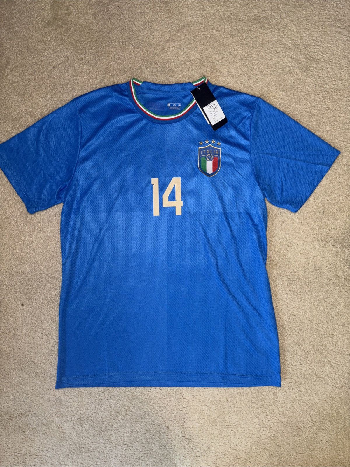 Puma NEW 2022 Italy Home Jersey #14 Chiesa 2XL Puma Soccer Size US XXL / EU 58 / 5 - 1 Thumbnail