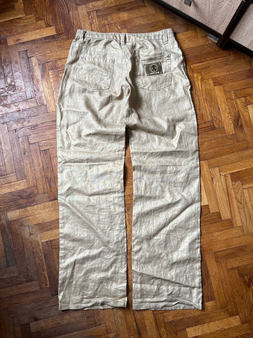 Vintage Roberto Cavalli Metal Logo Gold Pants