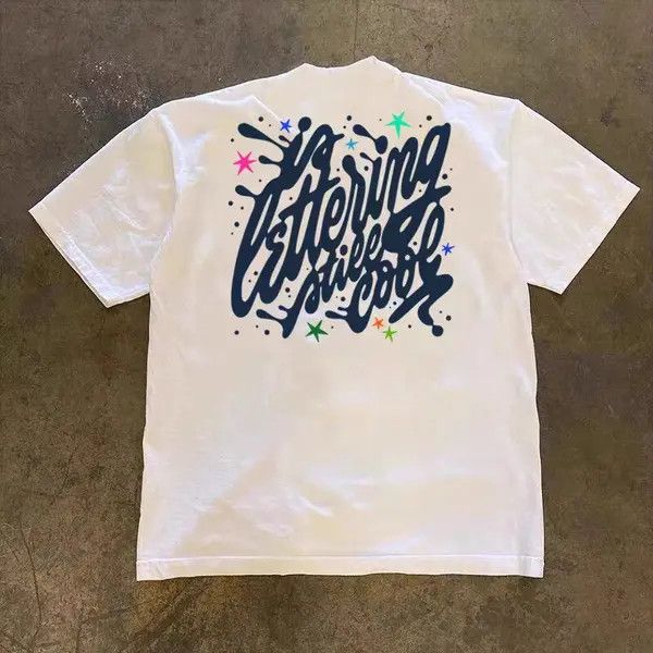 Japanese Brand White Loose Street Graffiti Print Short Sleeve T-Shirt Size US M / EU 48-50 / 2 - 7 Thumbnail
