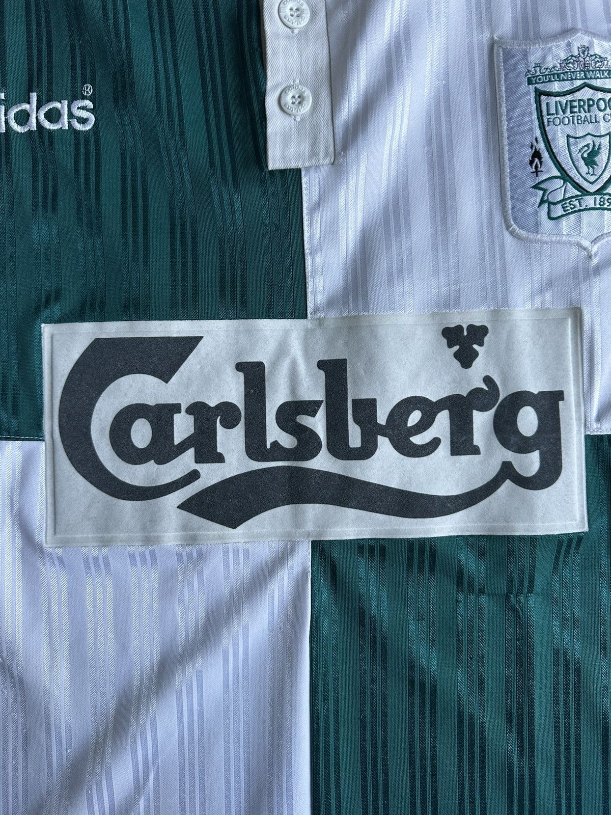 Adidas Liverpool FC 95/96 Away Jersey by Adidas (Carlsberg Sponsor) Size US XL / EU 56 / 4 - 4 Thumbnail