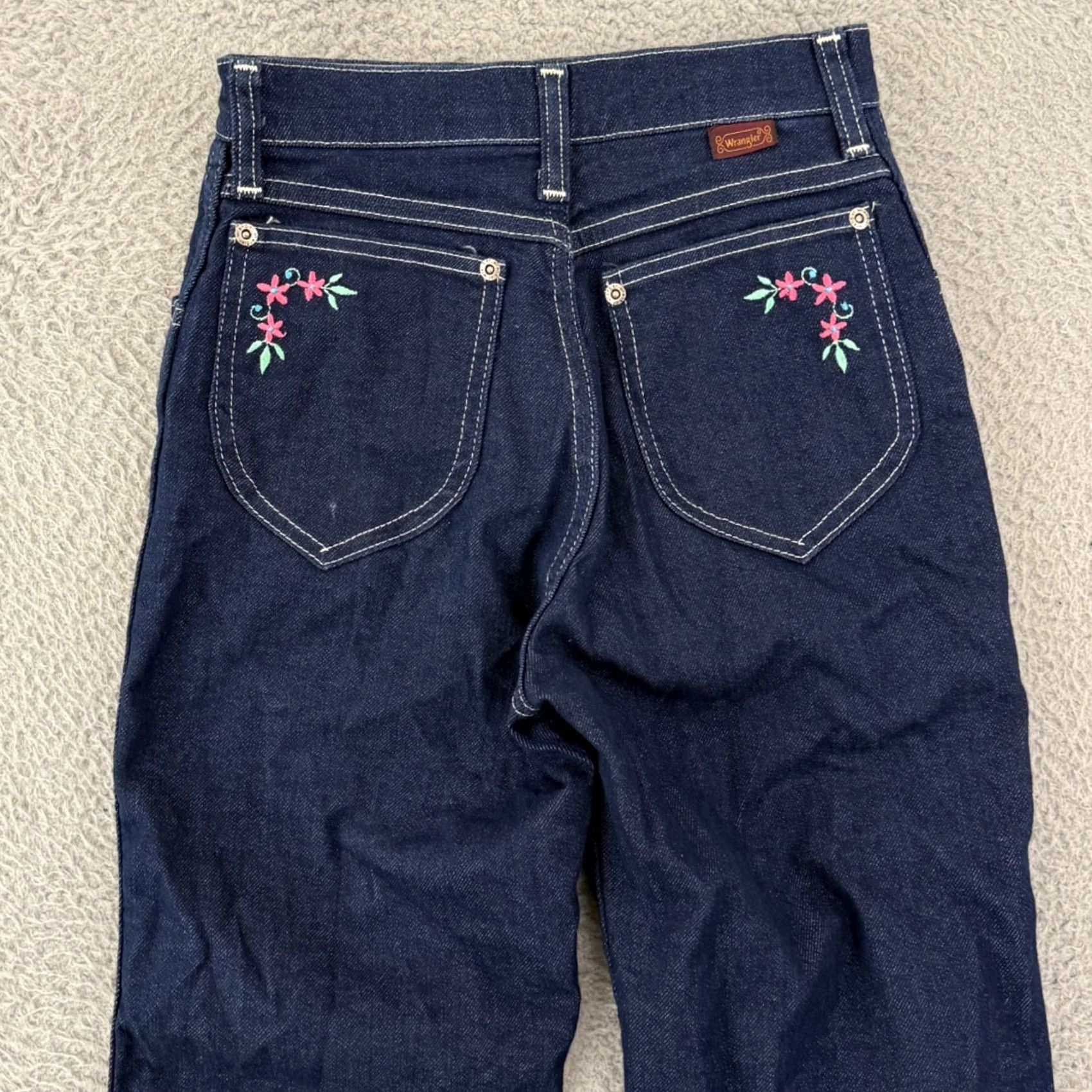 Wrangler VINTAGE Wrangler Jeans Womens 5 Juniors Blue High Rise No Fault Denim 70s USA Size 27" / US 4 / IT 40 - 7 Thumbnail