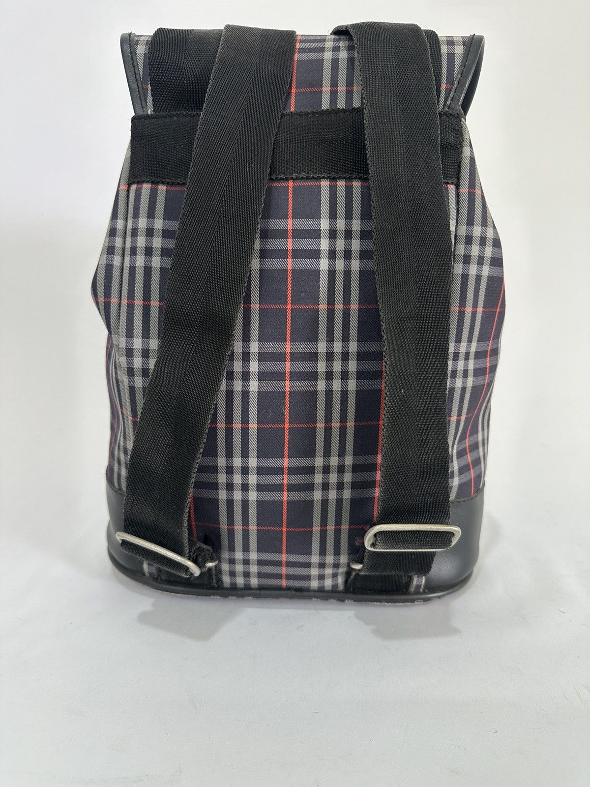 Burberry Burberry Nova Check Logo Embossed Backpack Navy/Black Size ONE SIZE - 4 Thumbnail
