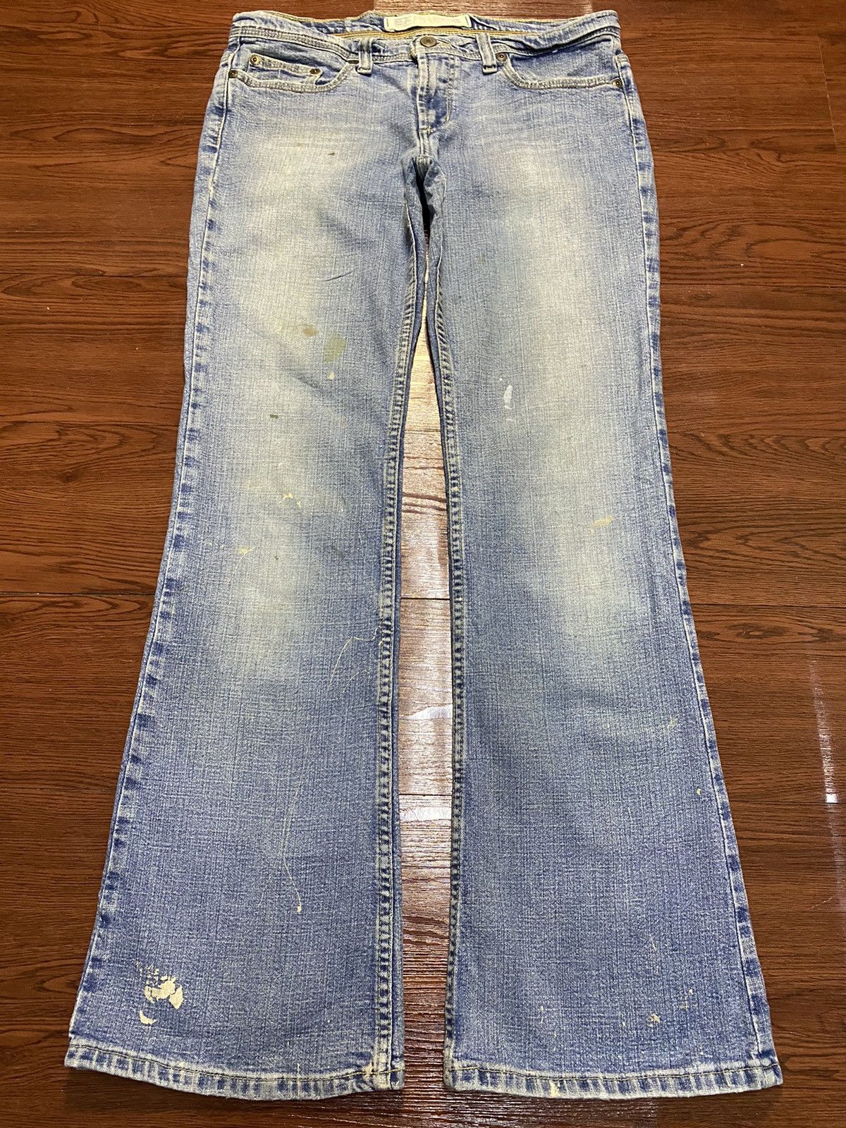 Express Vintage Japanese Brand Express Grunge Splatter Flare Jean. Size 31" - 1 Thumbnail