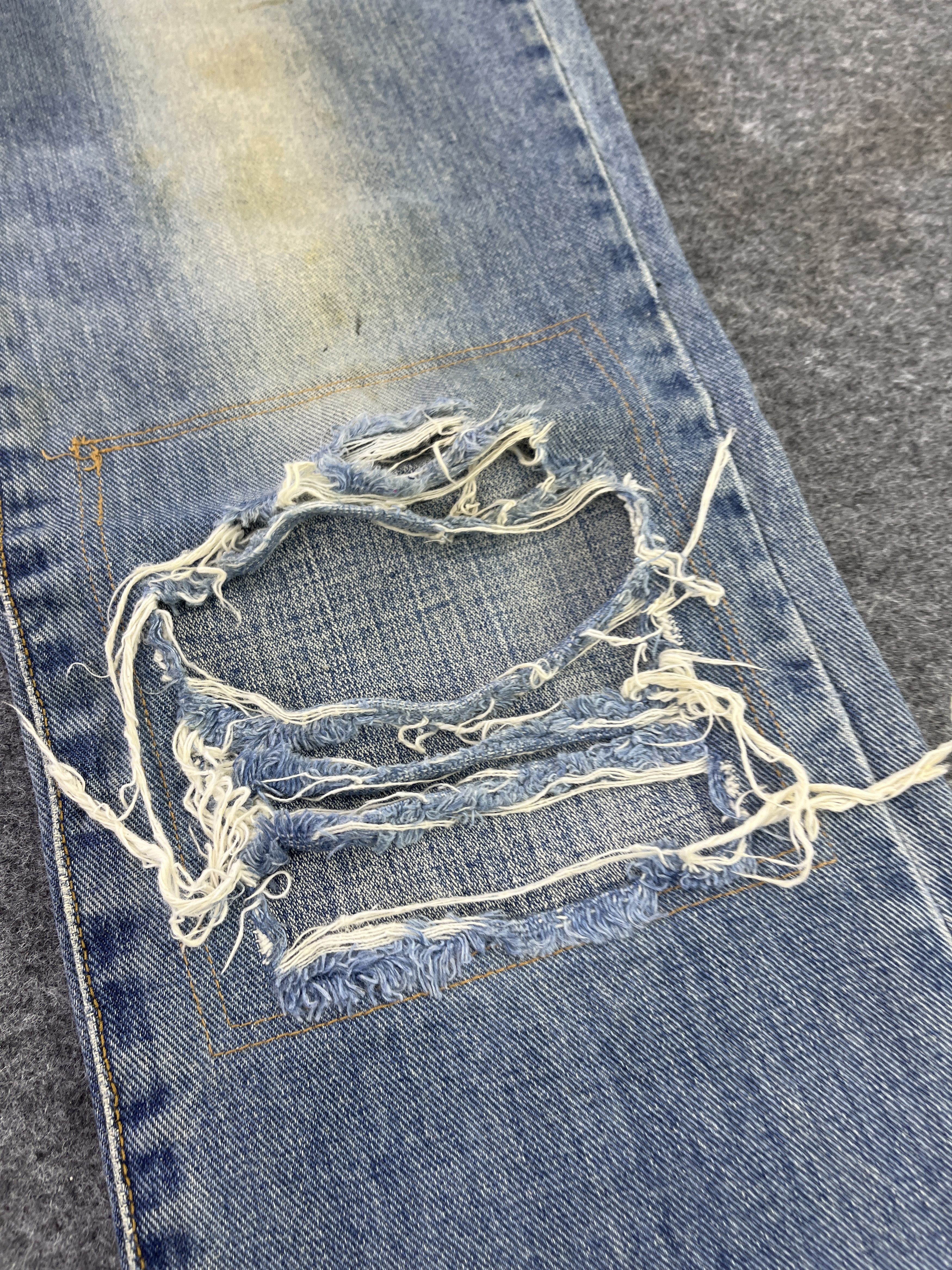 Japanese Brand Hard Edge Patchwork Jeans - J965 Size US 30 / EU 46 - 12 Thumbnail