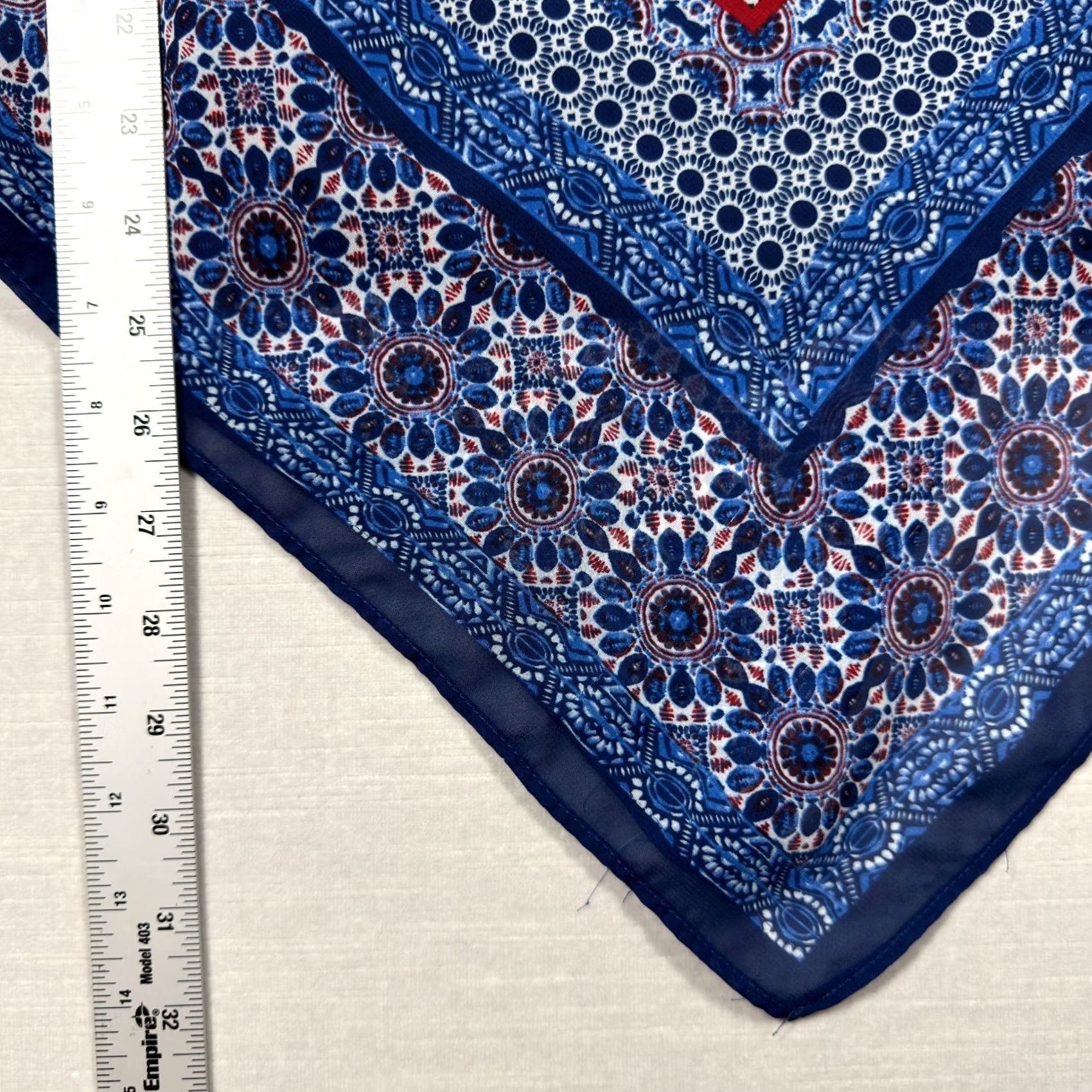 Vintage AGB Top Womens 3X Blue Flowy Boho Bandana Chic Coastal Hippie Floral Geometric Size XXL / US 16-18 / IT 52-54 - 3 Thumbnail