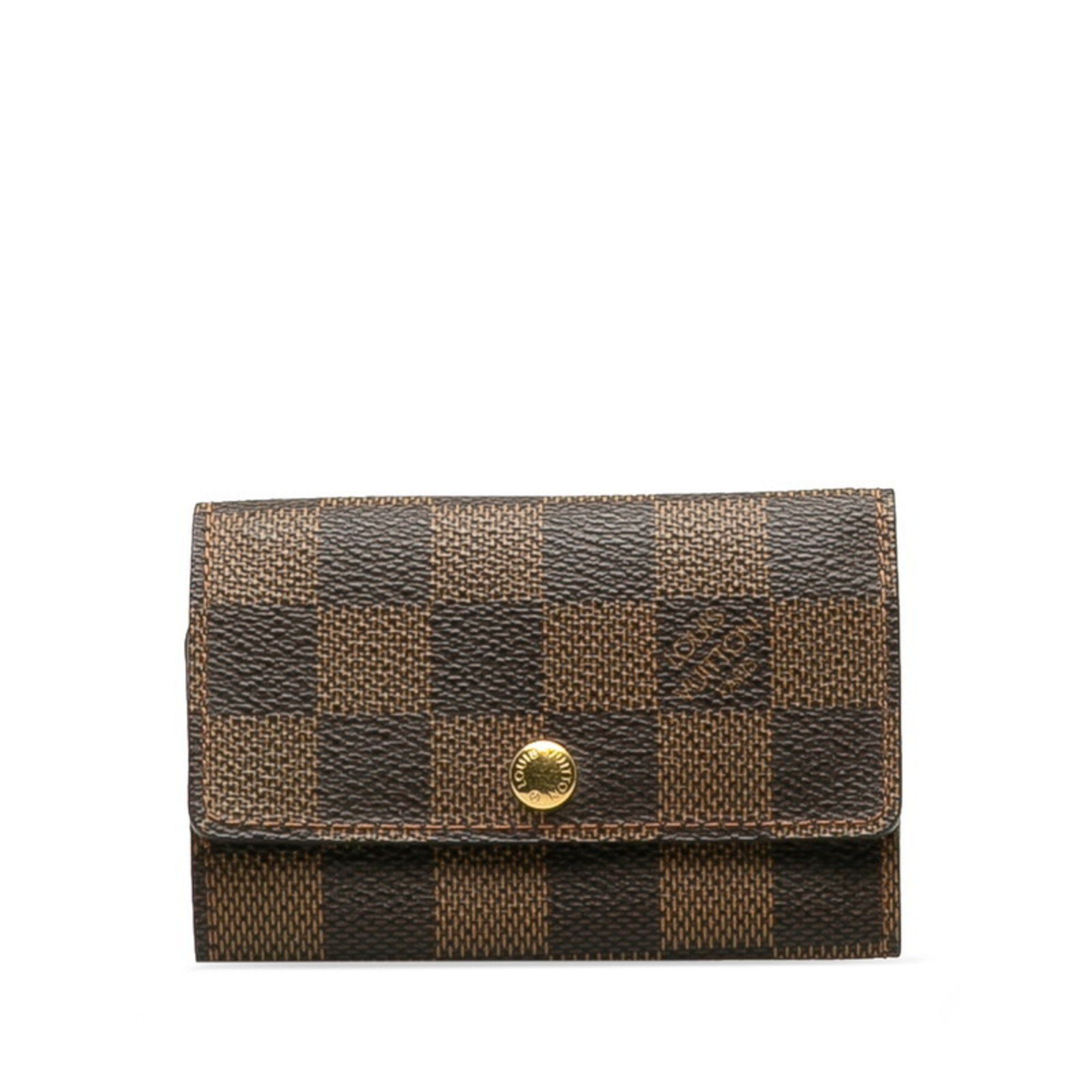 image of Louis Vuitton Damier Multicle 6 Row Key Case N62630 Brown Pvc Leather Ladies Louis Vuitton, Women's