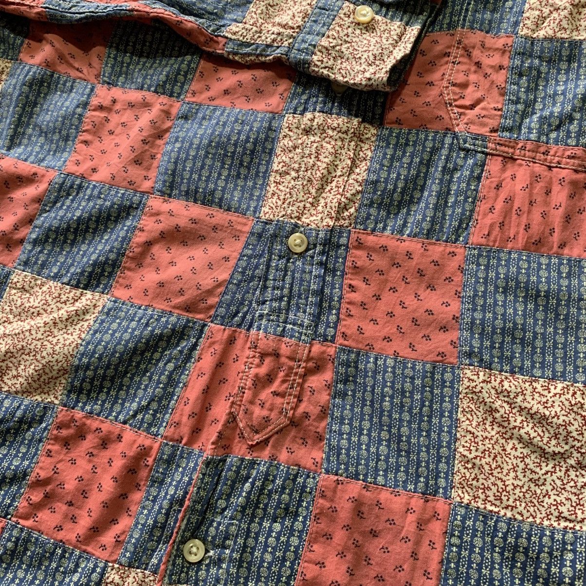 EASTLOGUE EASTLOGUE Red & Navy Patchwork Shirt Size US M / EU 48-50 / 2 - 5 Thumbnail