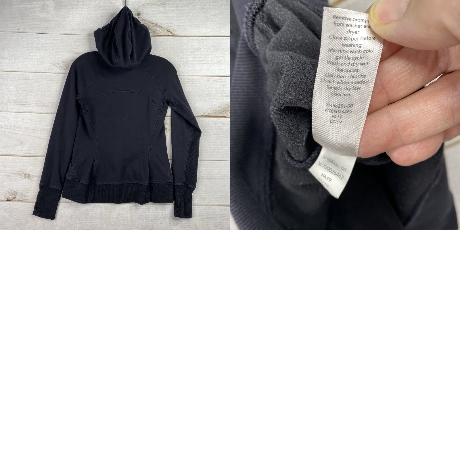 Athleta Athleta Hoodie Women XS Black Full Zip Pockets Thumb Holes Athletic Jacket Size XS / US 0-2 / IT 36-38 - 8 Thumbnail