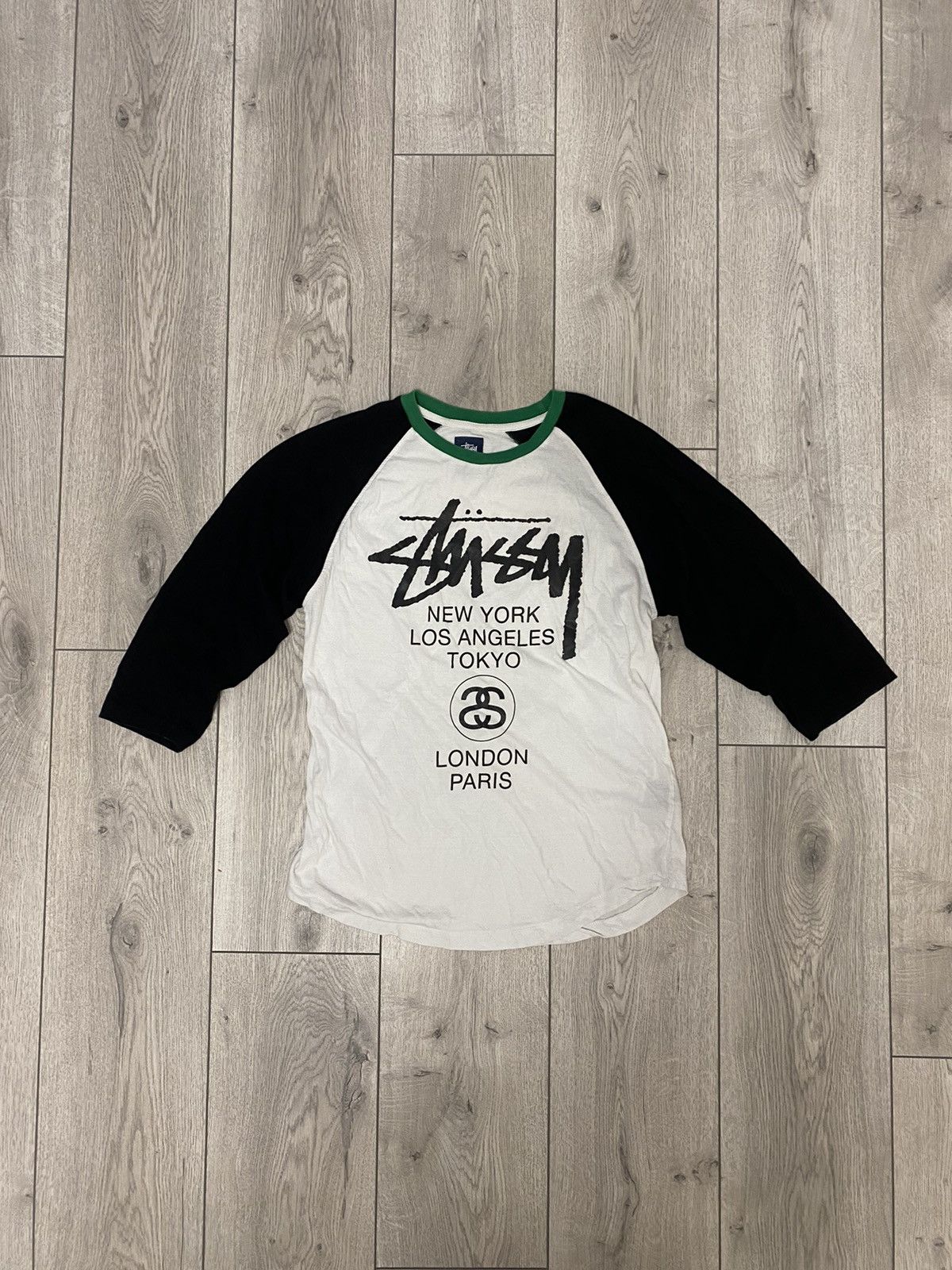 Stussy × Vintage Vintage Y2K Stussy big logo long sleeve 3/4 Japanese style Size S / US 4 / IT 40 - 1 Thumbnail