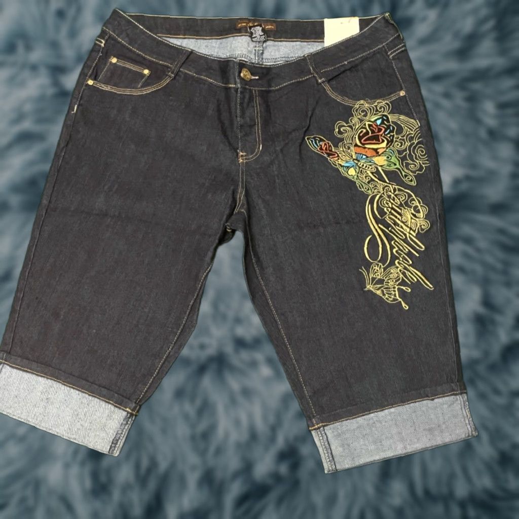 Southpole VINTAGE Southpole Jeans Capri Womens Size 20 Blue Butterfly Baggy Hip Hop Grunge Y2K Capris Size 42" / US 20 - 1 Thumbnail