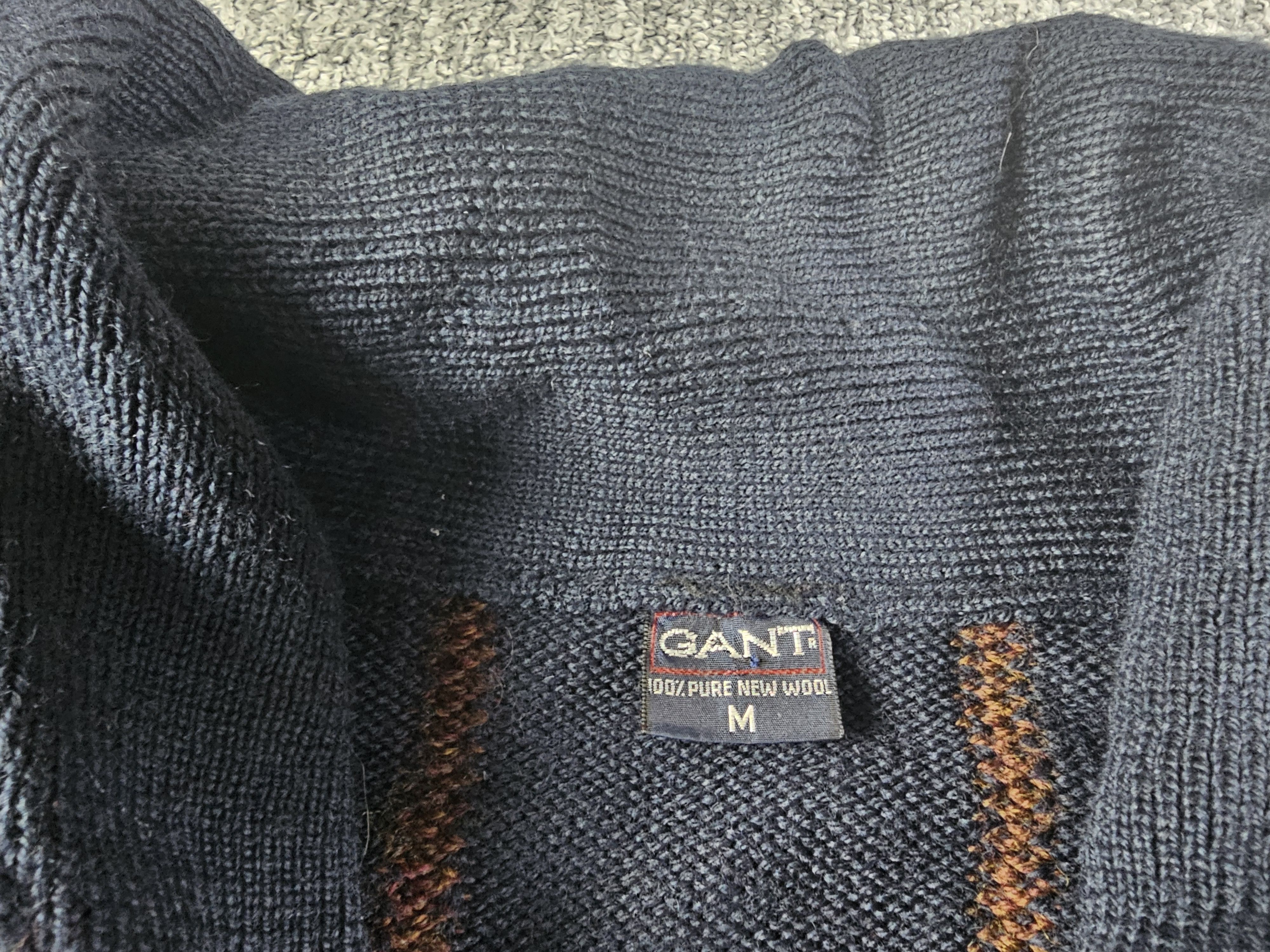 Gant Vintage Gant Cardigan Men M Relaxed Navy Striped Wool 90s Size US M / EU 48-50 / 2 - 3 Thumbnail