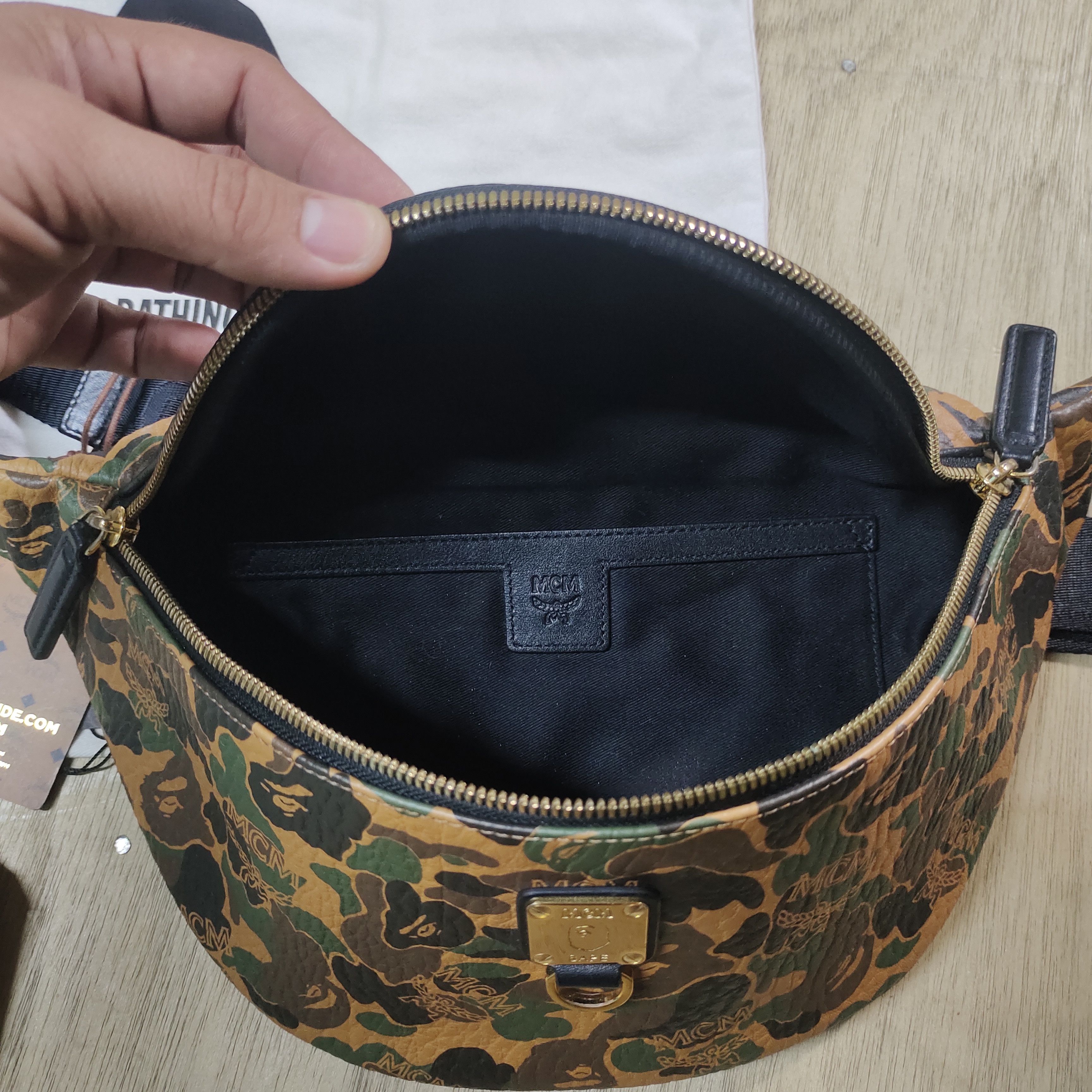MCM × BAPE® MCM CAMO BELT BAG MCM x BAPE Stark Belt Bag in Camo Visetos New with | Depop