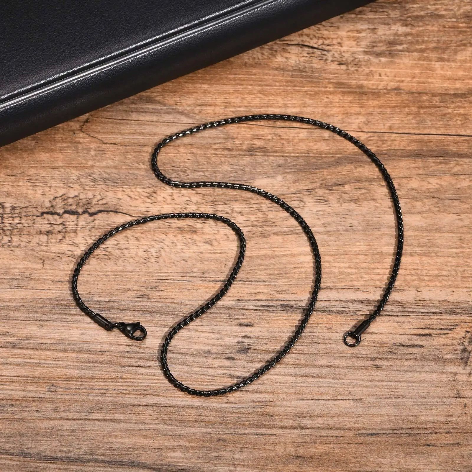 Vintage 2MM Black Stainless Steel Necklace Size ONE SIZE - 5 Thumbnail