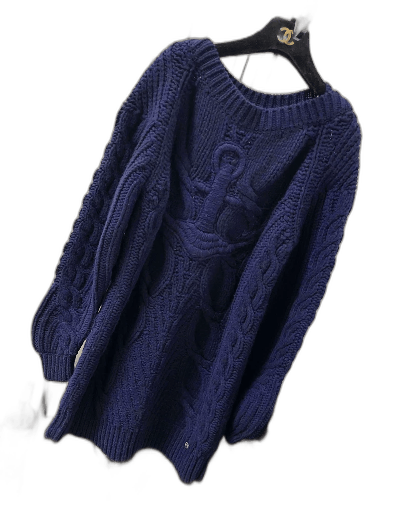 Chanel Long Sleeve Sweater with Anchor Design
