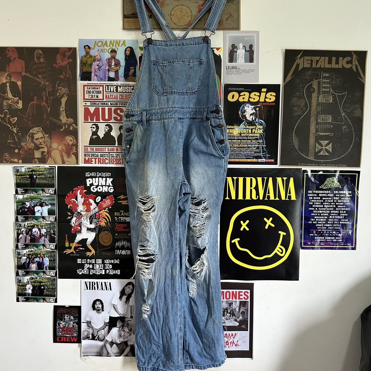 Vintage Vintage Gu Jeans Bid Overall Distressed Denim Size US 34 / EU 50 - 1 Thumbnail