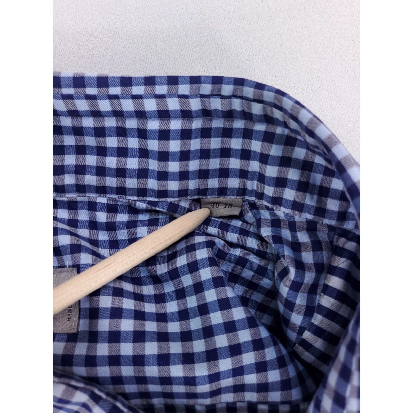 Canali Canali Button-Up Shirt Check Plaid Blue White Made Italy Mens 46-18 Long Sleeve Regular Blue Mens 46 18 Size US XXL / EU 58 / 5 - 5 Thumbnail