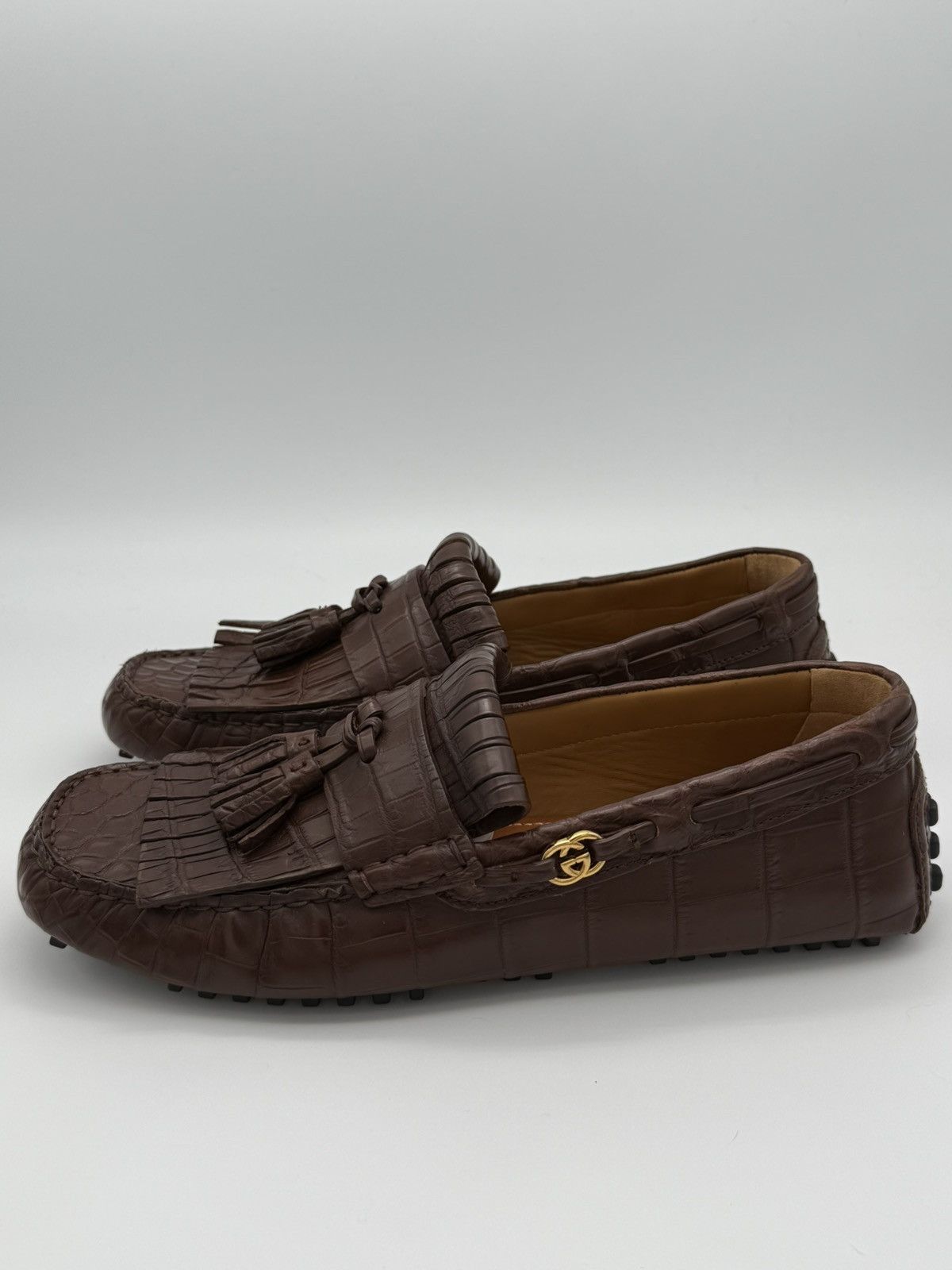 Gucci Gucci Men’s Brown Crocodile Moccasins Size 8 US NWT $3900 Size US 8 / EU 41 - 2 Thumbnail