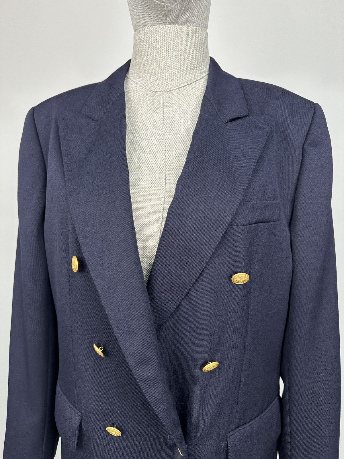 Aquascutum AQUASCUTUM Double-Breasted Gold Buttons Wool Blazer Jacket Size L / US 10 / IT 46 - 8 Thumbnail