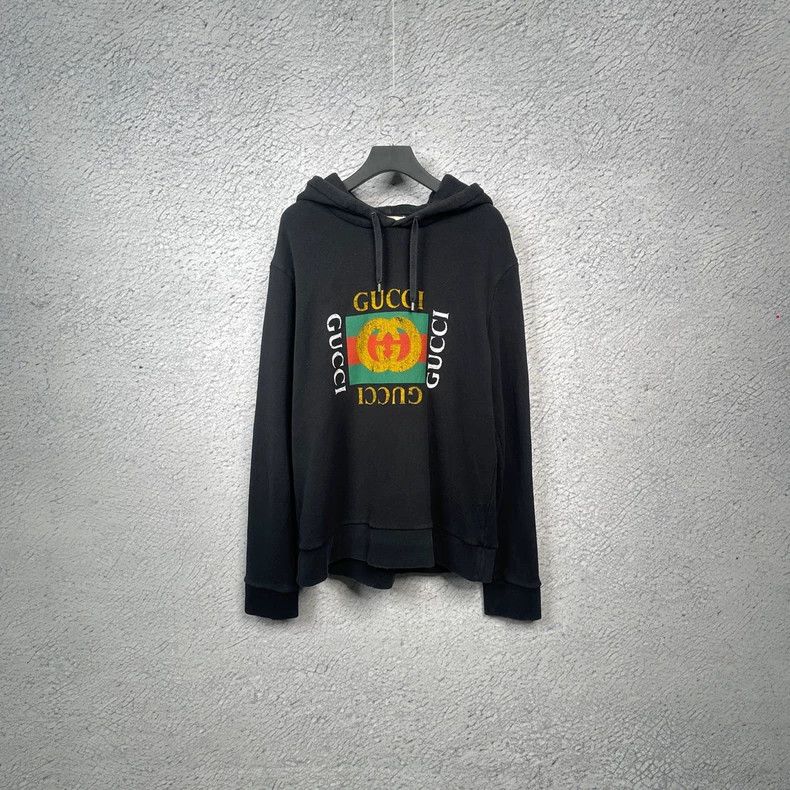 Gucci Gucci Black Logo Print Hoodie-dmc Size US M / EU 48-50 / 2 - 1 Thumbnail