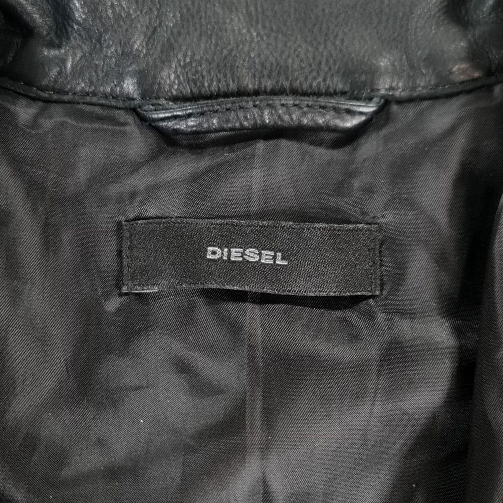 Diesel VINTAGE Diesel Womens Leather Jacket Black XS Biker Full Zip Leather Jacket Women XS Black Biker Full Zip Pockets Size XS / US 0-2 / IT 36-38 - 3 Thumbnail