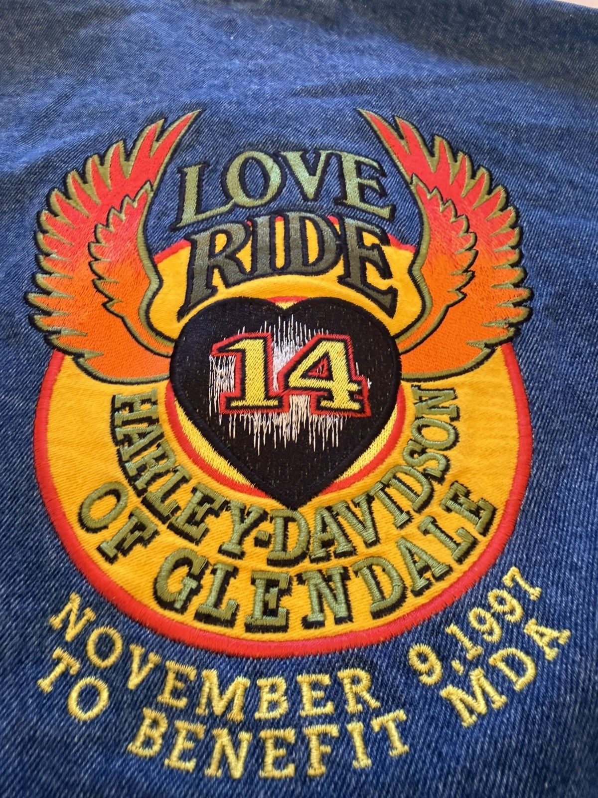 Harley Davidson Vintage 1997 Harley-Davidson Love Ride Denim Jacket Medium Size US M / EU 48-50 / 2 - 6 Thumbnail