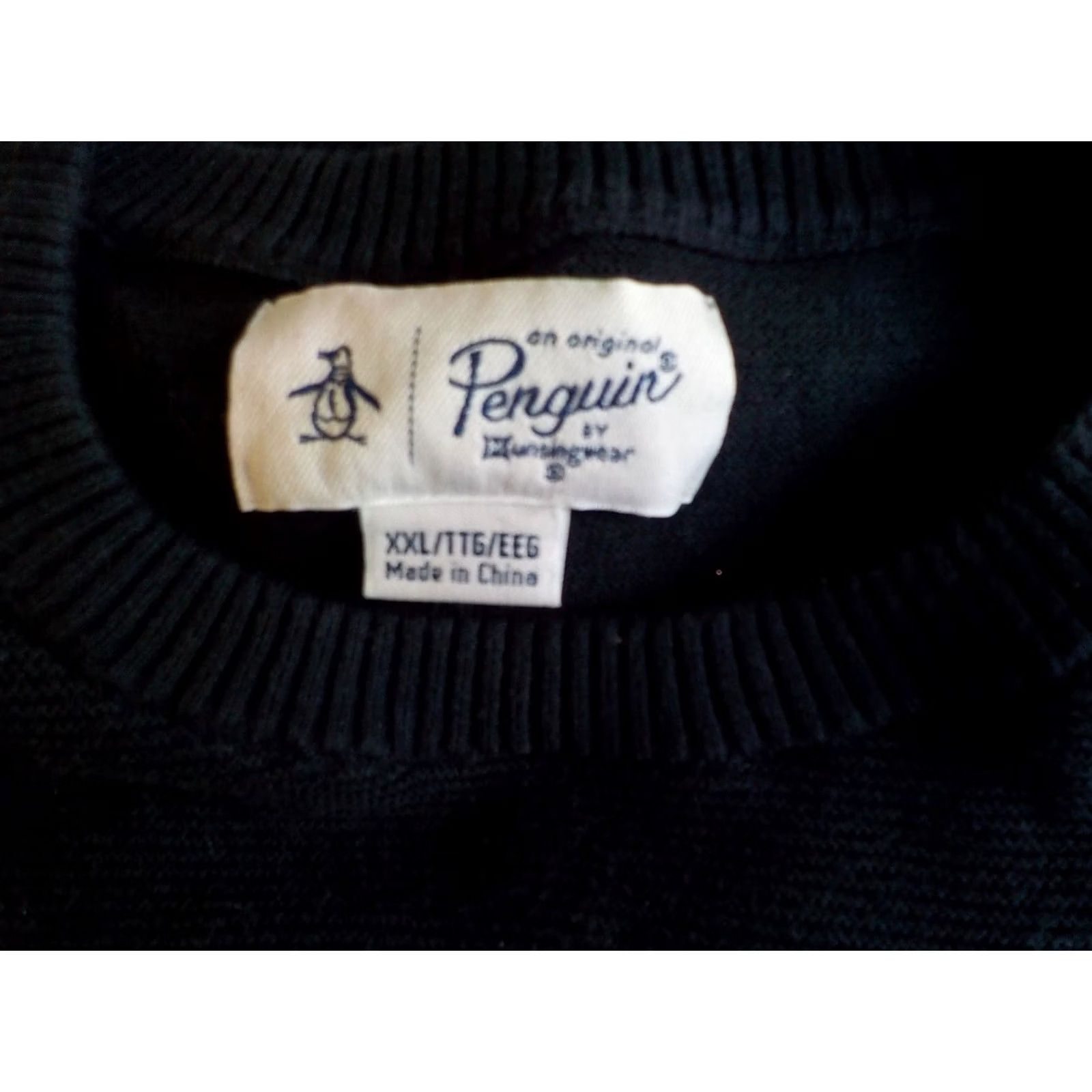 Vintage VINTAGE Penguin Mens Long Sleeve Pullover Knit Crew Neck Sweater Black Cotton XXL Size US XXL / EU 58 / 5 - 4 Thumbnail