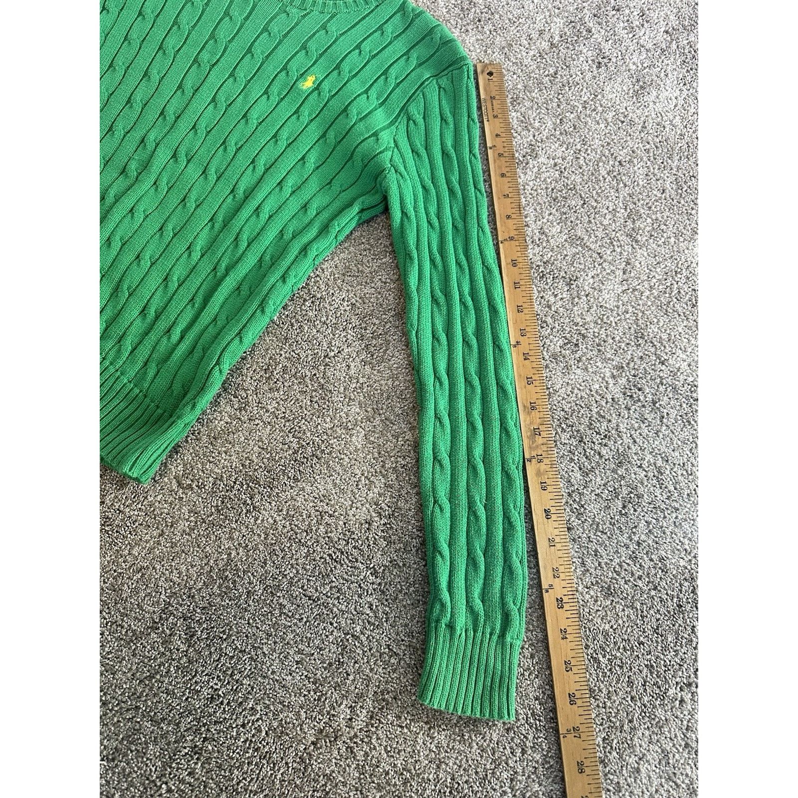 Polo Ralph Lauren Ralph Lauren woman’s Green Cable-Knit Pullover Sweater L Size US L / EU 52-54 / 3 - 5 Thumbnail