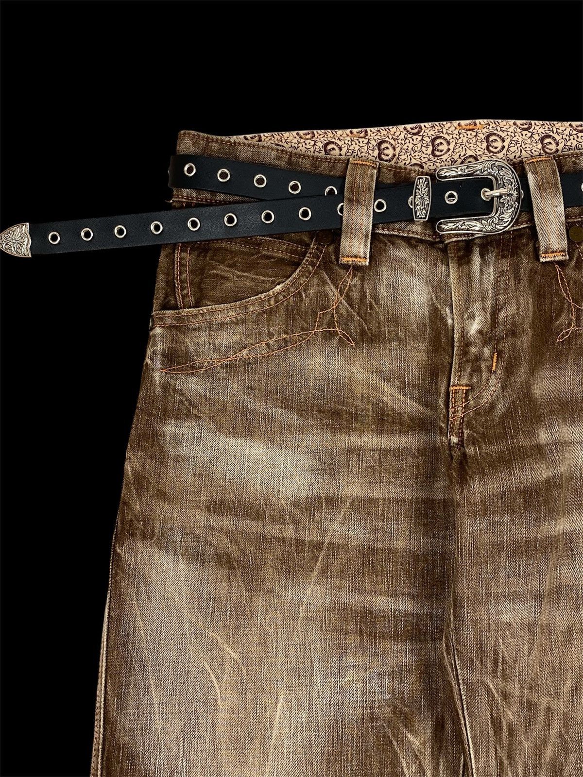 Hysteric Glamour VERY RARE❗️VTG EDWIN BLUE TRIP CRAZY FADED BROWN FLARE JEANS Size US 30 / EU 46 - 4 Thumbnail