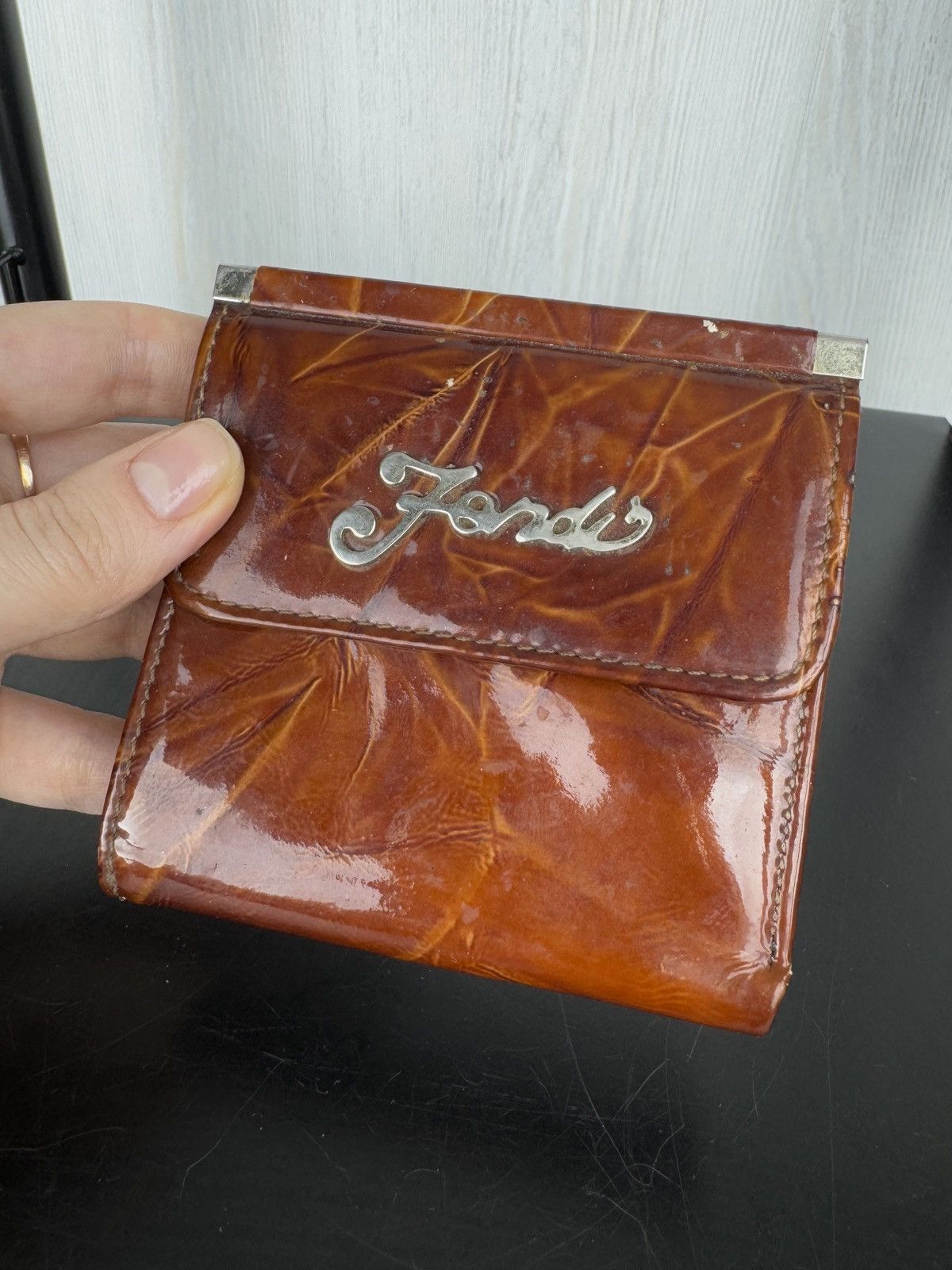 Fendi vintage small brown wallet