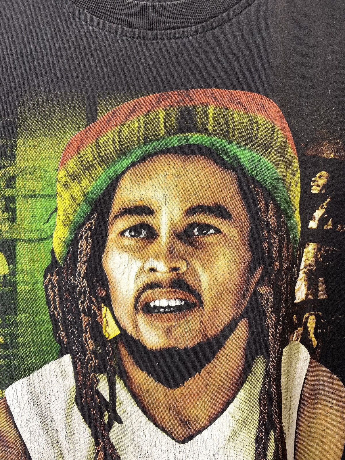 Bob Marley Rare! Vintage 1990’s Bob Marley Big Print Faded T Shirt Size US M / EU 48-50 / 2 - 6 Thumbnail