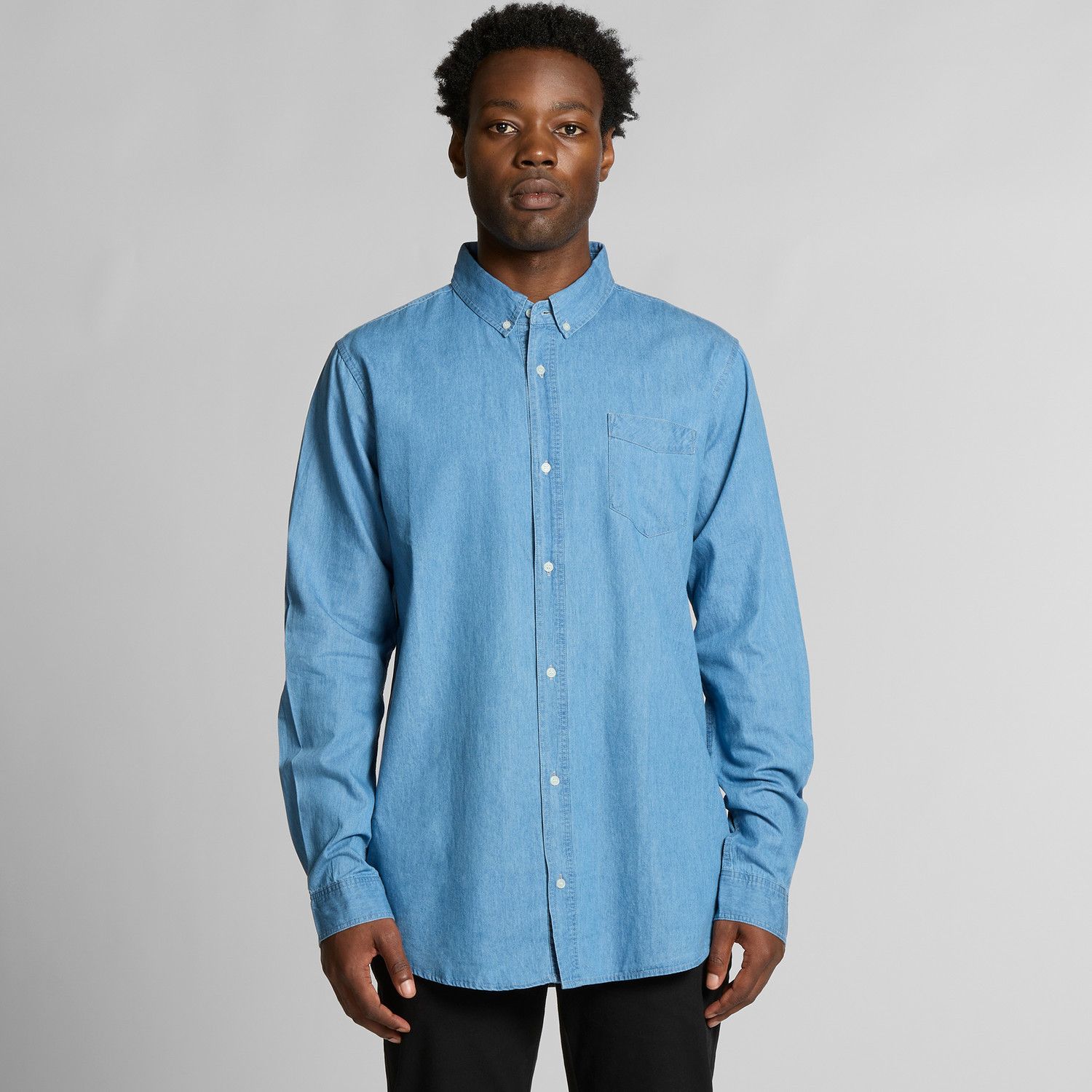 AS Colour Denim Button Down Shirt, High Quality AS Colour, L and XL Size US L / EU 52-54 / 3 - 1 Thumbnail