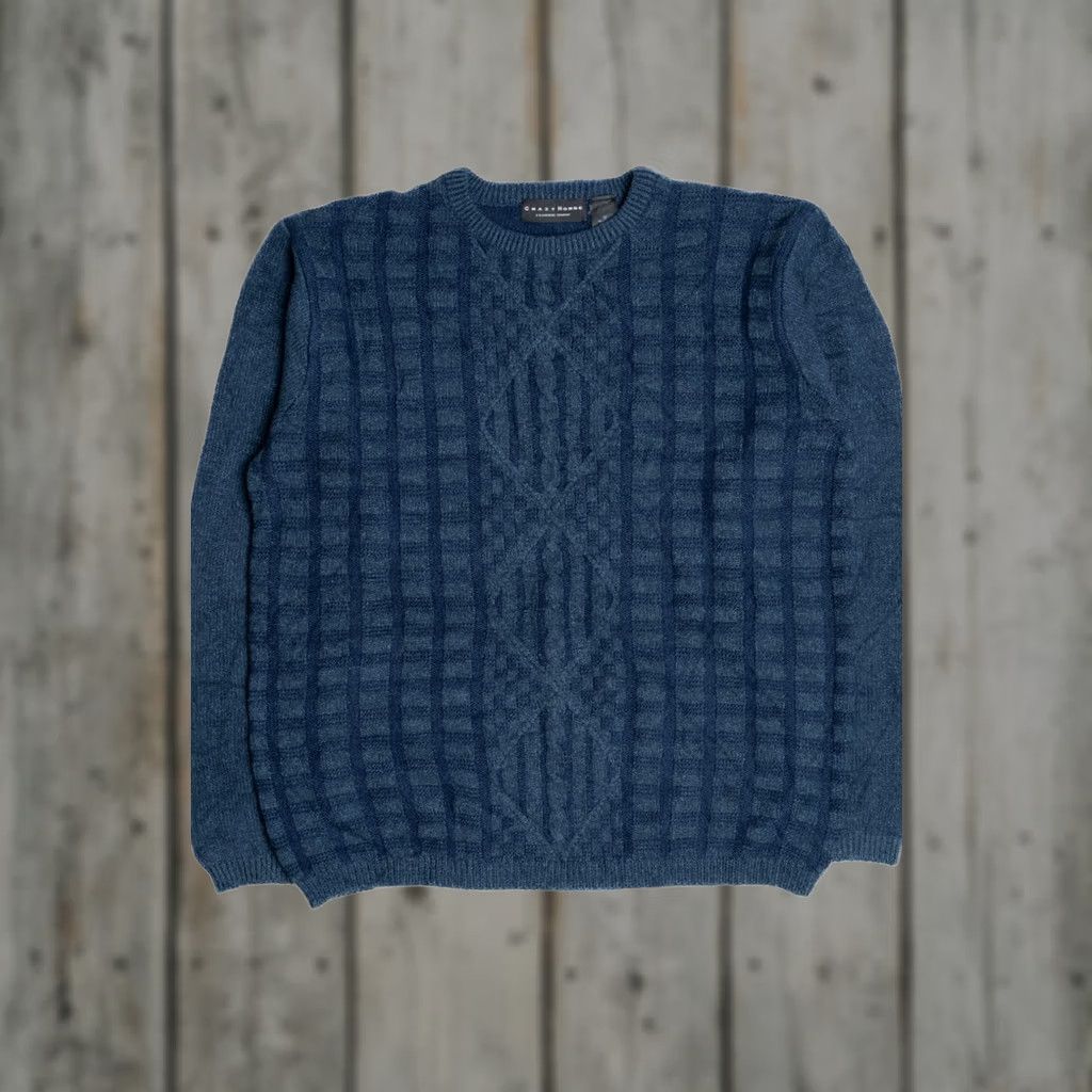 Vintage Crazy Horse Claiborne Argyle Grid Sweater Shirt Medium Blue Acrylic Nylon Vintage 2010s Mens Size M / US 6-8 / IT 42-44 - 1 Thumbnail