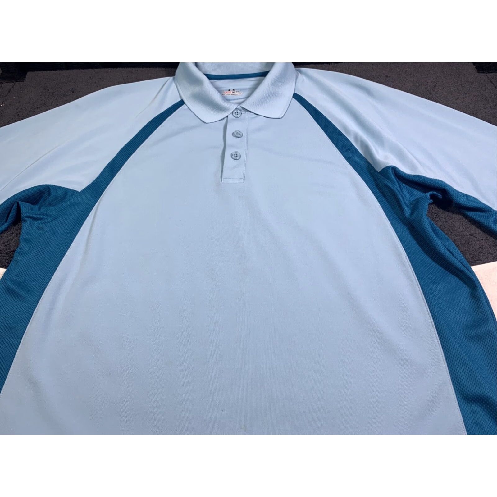 Under Armour Under Armour Mens Large Aqua Blue Polo Golf Shirt Size US L / EU 52-54 / 3 - 2 Thumbnail